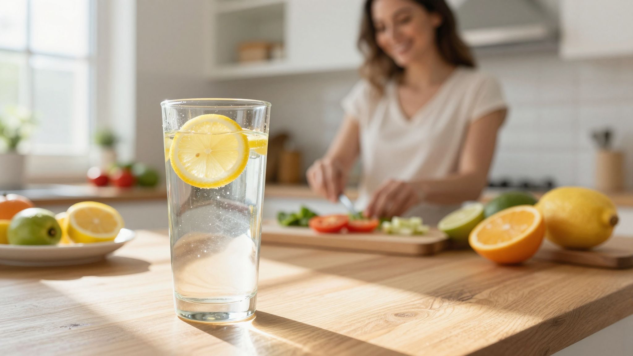 A citromos víz serkenti a bőr regenerációját és ragyogását.