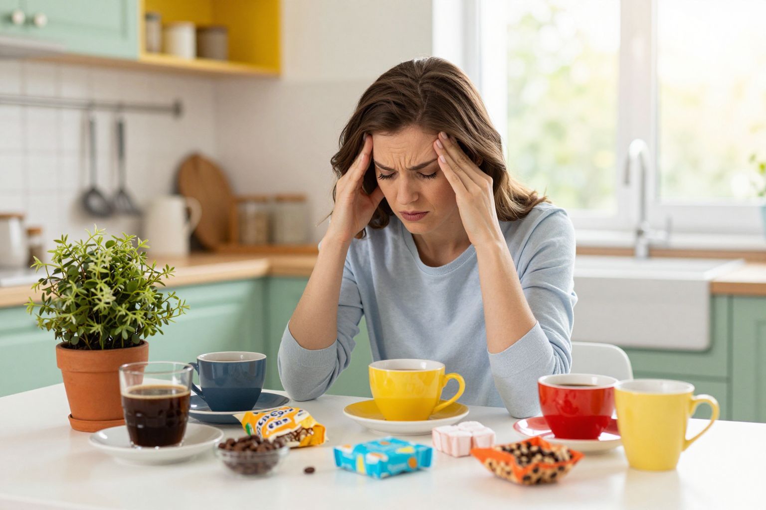 A cukor és koffein fokozhatja a fejfájást és stresszt.