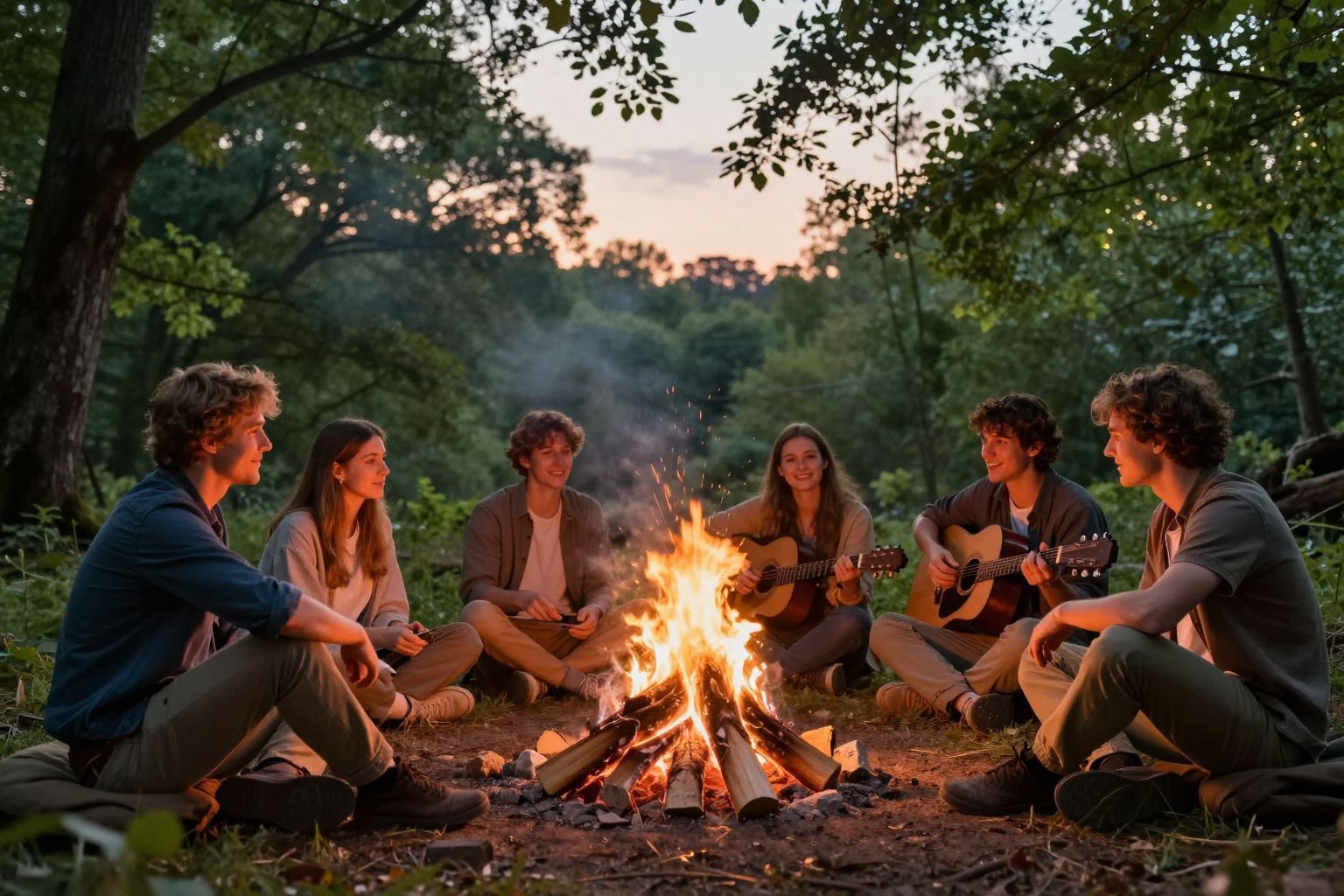 A tábortűz biztonságérzetet ad, segít a pihenésben.