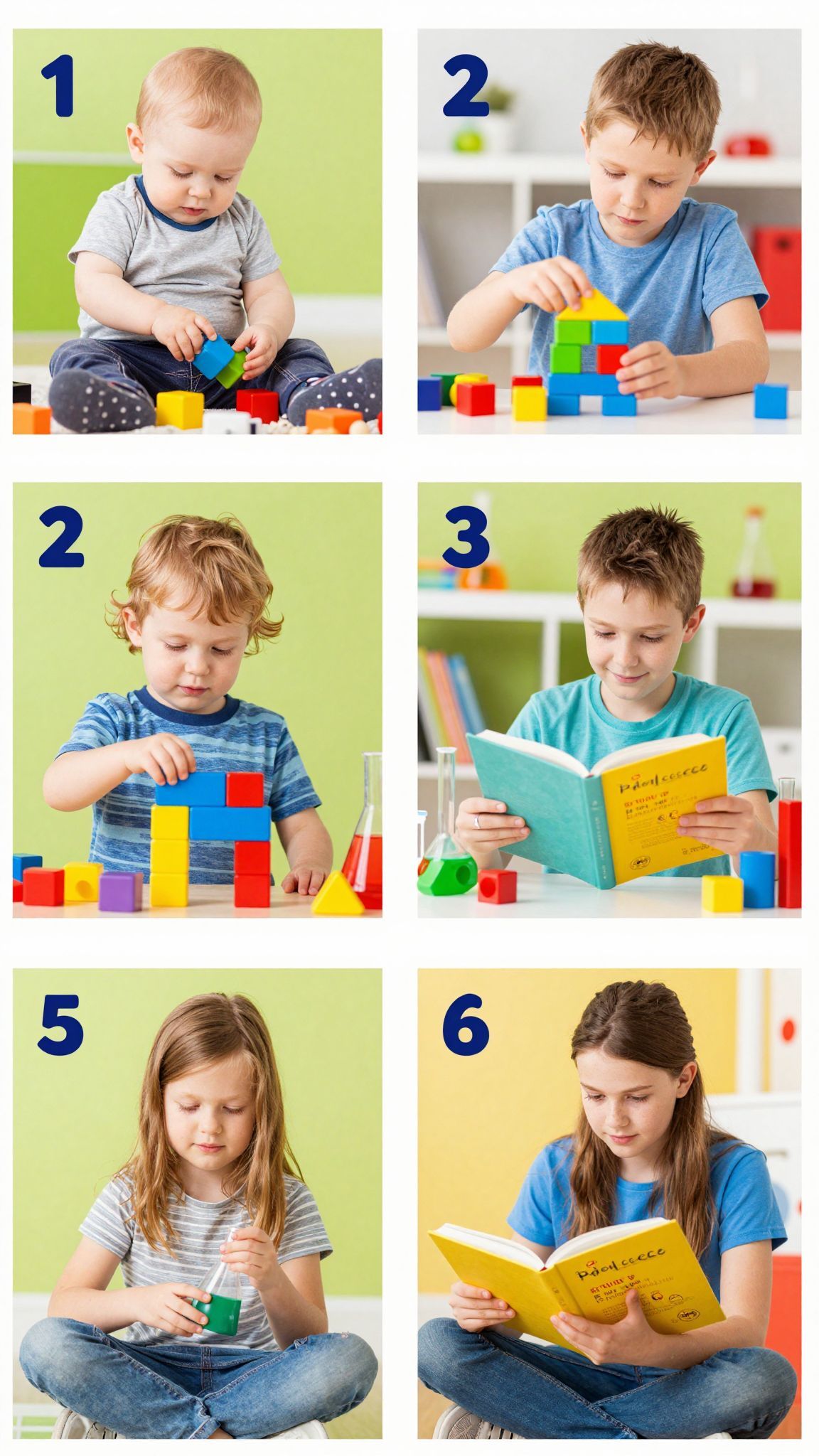 Piaget négy szakaszában a fejlődés kulcsszerepet játszik.