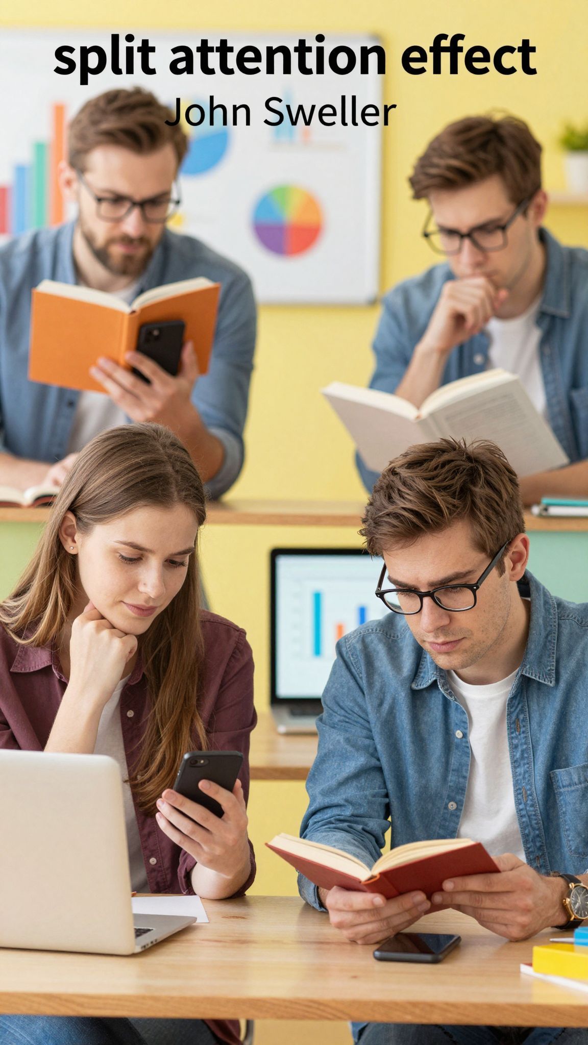 A split-attention hatás csökkenti a tanulás hatékonyságát.