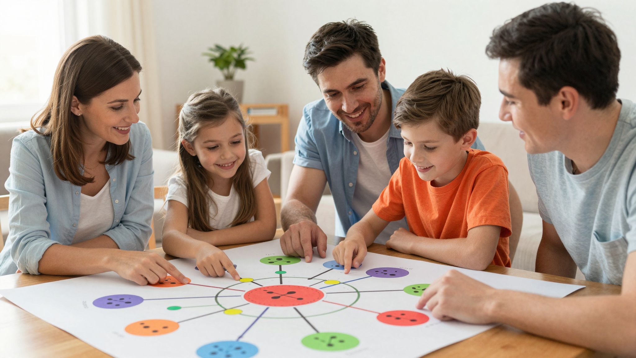 A genogram szimbolikája mélyebb családi kapcsolatokra utal.