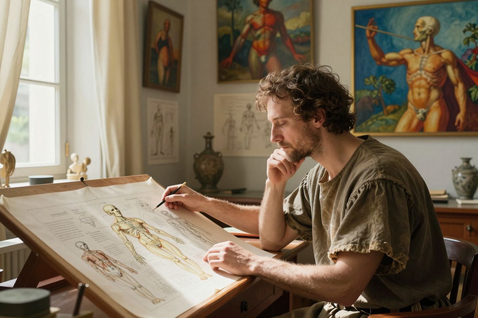 Leonardo Da Vinci az emberi test titkait kutatta szenvedéllyel.